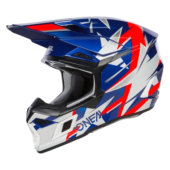 Мотокрос каска ONEAL 3SERIES RIDE BLUE/WHITE/RED V.24 - Мотокрос каски от марка ONeal