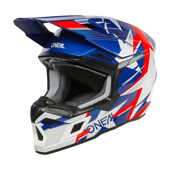 Мотокрос каска ONEAL 3SERIES RIDE BLUE/WHITE/RED V.24 - Мотокрос каски от марка ONeal