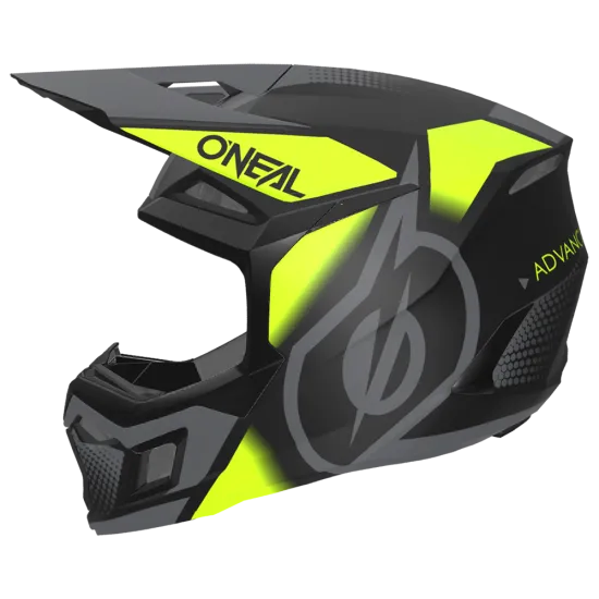 Мотокрос каска ONEAL 3SERIES VISION BLACK/NEON YELLOW/GRAY V.24 - Мотокрос каски от марка ONeal