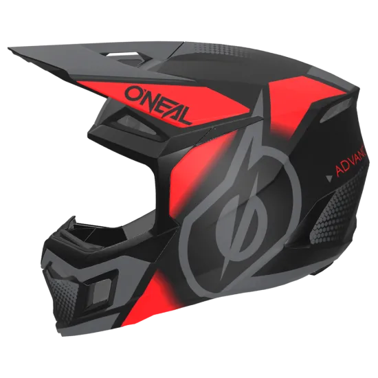 Мотокрос каска ONEAL 3SERIES VISION BLACK/RED/GRAY V.24 - Мотокрос каски от марка ONeal