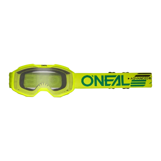 Детски крос очила ONEAL B-10 SOLID NEON YELLOW - CLEAR V.24 - Мотокрос очила от марка ONeal