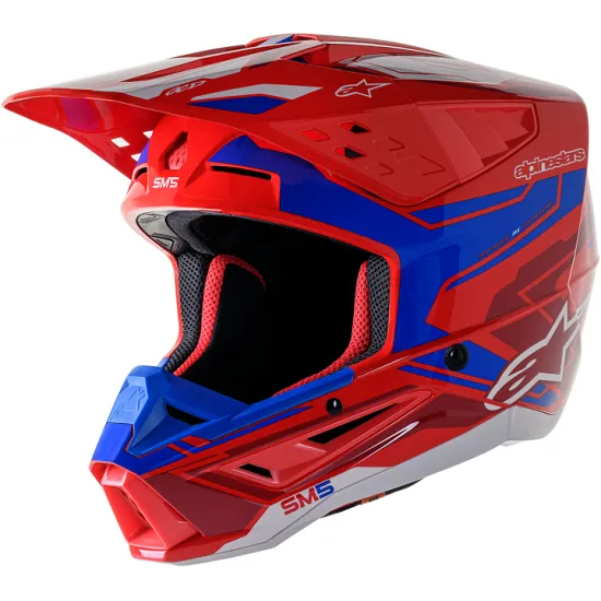 Мотокрос каска ALPINESTARS SM5 ACT 2 RED/BL - Мотокрос каски от марка Alpinestars