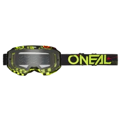 Мотокрос очила O'NEAL B-10 ATTACK BLACK/NEON YELLOW - CLEAR V.24