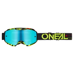 Мотокрос очила O'NEAL B-10 ATTACK BLACK/NEON YELLOW - RADIUM BLUE V.24