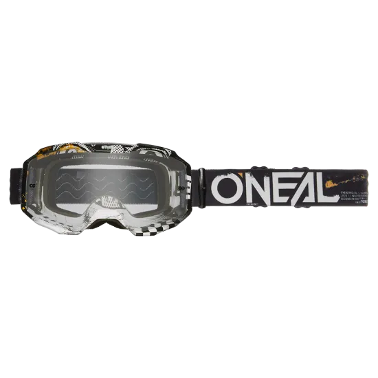 Мотокрос очила ONEAL B-10 ATTACK BLACK/WHITE - CLEAR V.24 - Мотокрос очила от марка ONeal