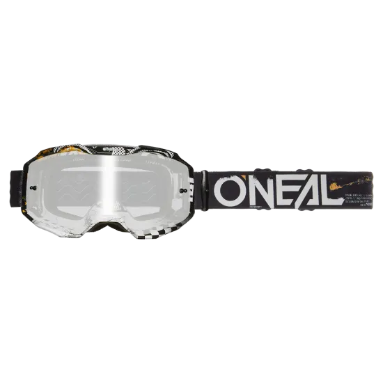 Мотокрос очила ONEAL B-10 ATTACK BLACK/WHITE - SILVER MIRROR V.24 - Мотокрос очила от марка ONeal