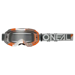 Мотокрос очила O'NEAL B-10 DUPLEX WHITE/GRAY/ORANGE - CLEAR V.24