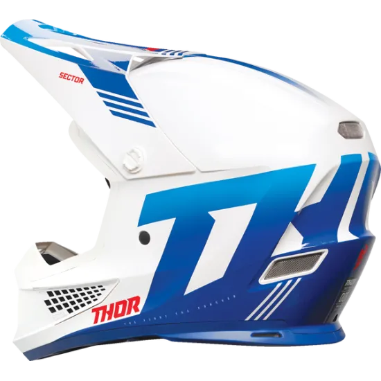 Мотокрос каска THOR SECTOR 2 CARVE WHITE/BLUE - Мотокрос каски от марка Thor