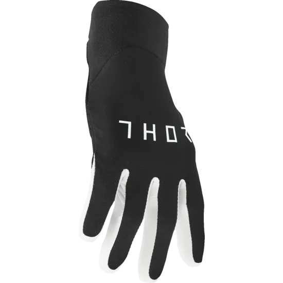 Мотокрос ръкавици THOR AGILE SOLID BLACK/WHITE - Мотокрос ръкавици от марка Thor