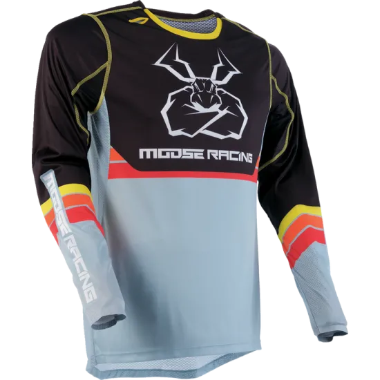 Мотокрос блуза MOOSE RACING AGROID GRAY/YELLOW, лека полиестерна материя, сублимирани графики