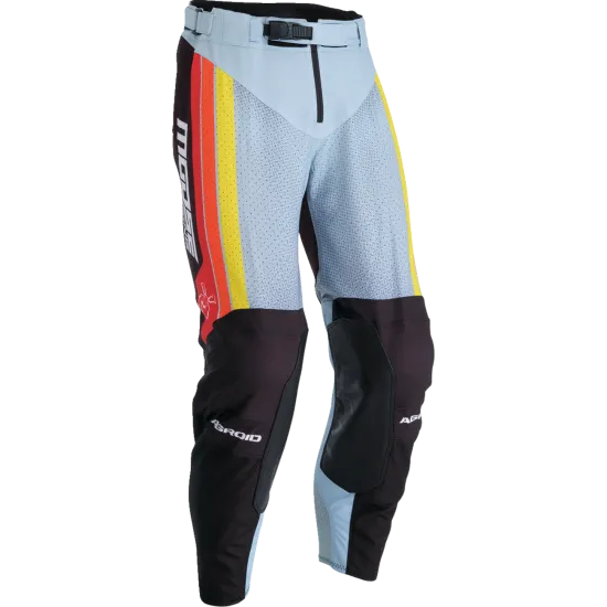 Мотокрос брич MOOSE RACING AGROID GRAY/YELLOW, плътно прилягане, лазерно изрязани отвори, автоматичен цип YKK