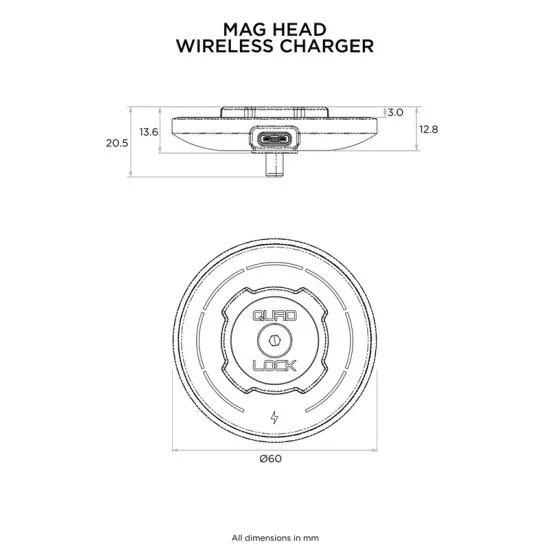 Безжично зарядно QUAD LOCK MAG Wireless - Мото аксесоари за телефон от марка Quad Lock