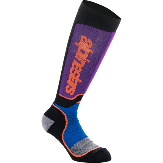 Мотокрос чорапи ALPINESTARS MX PLUS BLK/PUR/BL - Мотокрос аксесоари от марка Alpinestars