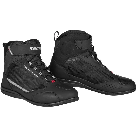 Мото боти SECA TRAFFIC II BLACK – Леки и дишащи с подсилена защита