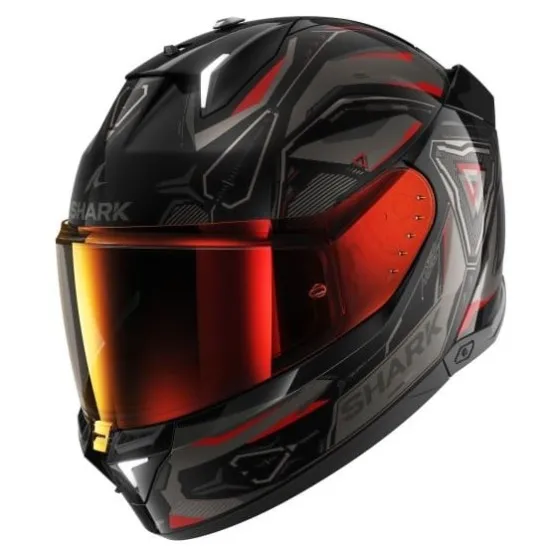 SHARK SKWAL i3 LINIK BLACK/RED - каска с LED стоп светлини