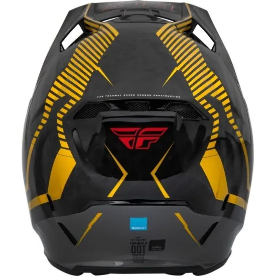 Мотокрос каска FLY RACING Formula Carbon Tracer Helmet - Gold/Black - каска с 12K карбонова коруба и AIS технология