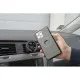 Черна магнитна стойка OPTILINE Mag Pro Airvent със сив централен елемент, монтирана на вентилационен отвор в автомобилна табло