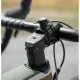 Черна система за монтаж OPTILINE Bike с ротационен механизъм и регулируеми скоби, монтирана на велосипедно кормило