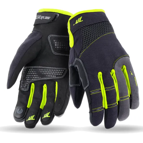 Текстилни ръкавици 70 DEGREES SUMMER URBAN BLACK/FLUO YELLOW - Текстилни ръкавици за мотор от марка 70 DEGREES
