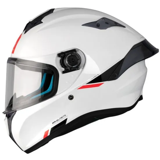 Каска MT TARGO S SOLID A0 GLOSS PEARL WHITE с антискрач визьор и хипоалергенна вътрешност