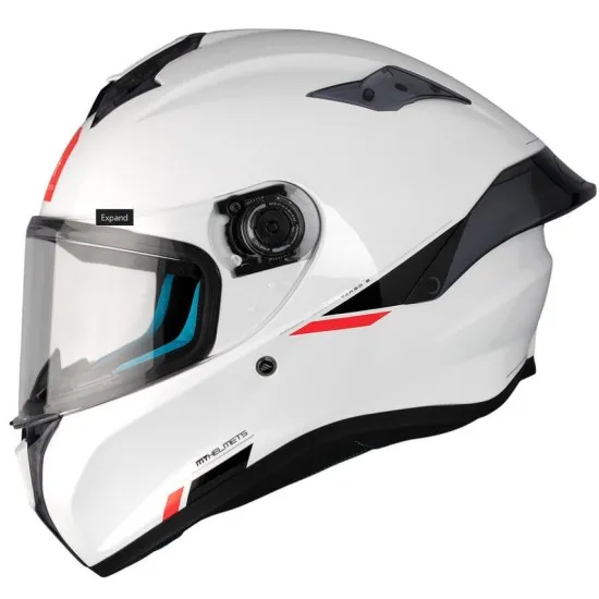 Каска MT TARGO S SOLID A0 GLOSS PEARL WHITE с антискрач визьор и хипоалергенна вътрешност