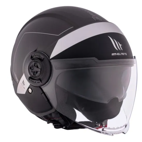 КАСКА ЗА СКУТЕР MT VIALE S SV 68 UNIT D2 MATT BLACK/GRAY - Каски за скутер от марка MT