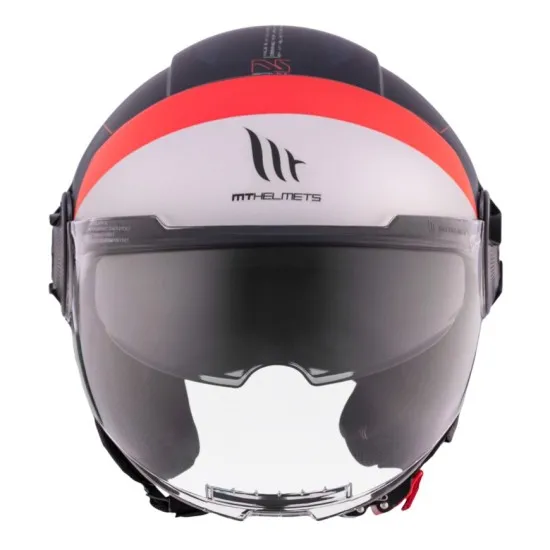 КАСКА ЗА СКУТЕР MT VIALE S SV 68 UNIT D7 MATT BLUE/WHITE/RED - Каски за скутер от марка MT