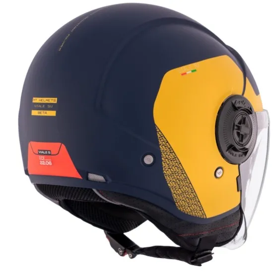КАСКА ЗА СКУТЕР MT VIALE S SV BETA D3 MATT BLACK/YELLOW - Каски за скутер от марка MT