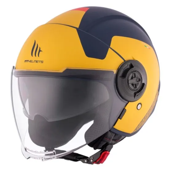 КАСКА ЗА СКУТЕР MT VIALE S SV BETA D3 MATT BLACK/YELLOW - Каски за скутер от марка MT