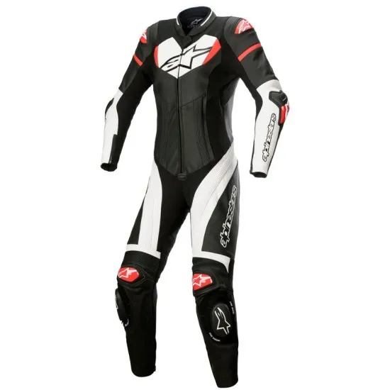 Дамски кожен екип ALPINESTARS Tech Air GP Plus Black/White/Red – състезателен стил и висока защита