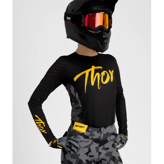 Дамско джърси THOR SPORTMODE SHADOW BLACK – Черен дизайн