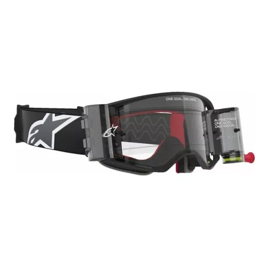 Мотокрос очила Alpinestars Supertech Corp Black/Grey Clear Roll-Off – антифог очила с Roll-Off система и ABS Vision плака
