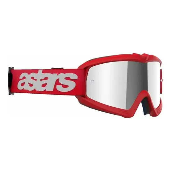 Детски мотокрос очила Alpinestars Vision Blaze Red Mirror-Silver – антифог очила със сребриста плака и RAM-Air вентилация