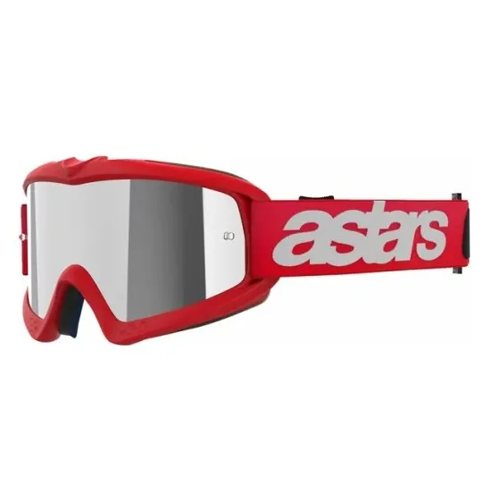 Детски мотокрос очила Alpinestars Vision Blaze Red Mirror-Silver – антифог очила със сребриста плака и RAM-Air вентилация