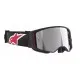 Мотокрос очила Alpinestars Supertech Corp Black/Red Mirror-Silver – антифог очила с огледална плака и Super-Lock система