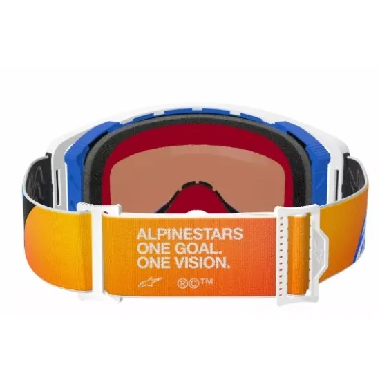Мотокрос очила ALPINESTARS SUPERTECH CORP BLUE/OR MIRROR-BLUE – Защита и яснота на зрението с ABS-V плака