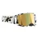 Мотокрос очила Alpinestars Supertech Corp White/Gold Mirror-Gold – антифог очила с огледална златна плака и UV защита