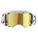 Мотокрос очила Alpinestars Supertech Corp White/Gold Mirror-Gold – антифог очила с огледална златна плака и UV защита