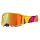 Мотокрос очила Alpinestars Supertech Corp Yellow/Pink Mirror-Red – антифог очила с огледална червена плака и UV защита