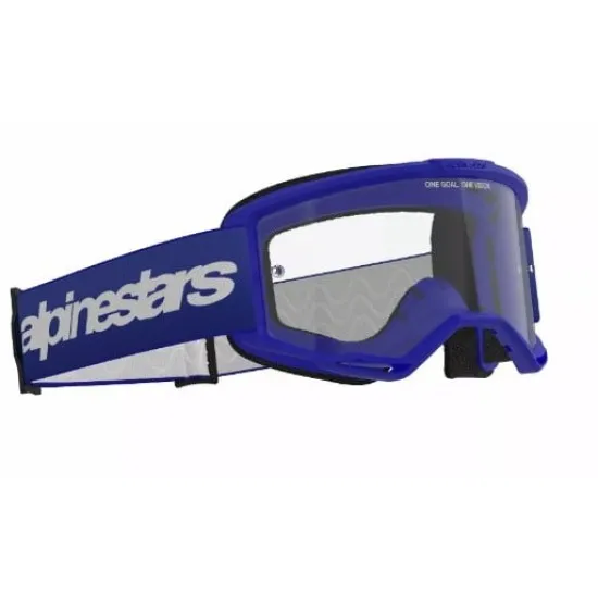 Мотокрос очила ALPINESTARS VISION 3 WORDMARK BLUE CLEAR – Яснота и защита с антизамъгляваща плака