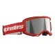 ALPINESTARS VISION 3 WORDMARK – Очилата с 100% UVA защита и комфортна лицева пяна Мотокрос очила ALPINESTARS VISION 3 WORDMARK RED MIRROR-SIL – Широко зрително поле и защита от замъгляване