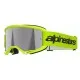 Мотокрос очила ALPINESTARS VISION 3 WORDMARK YLW FLUO MIRROR-SIL – Широко зрително поле и защита от замъгляване