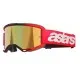 Мотокрос очила Alpinestars Vision 5 Blaze Red Mirror-Gold – антифог очила с огледална златна плака и UVA защита