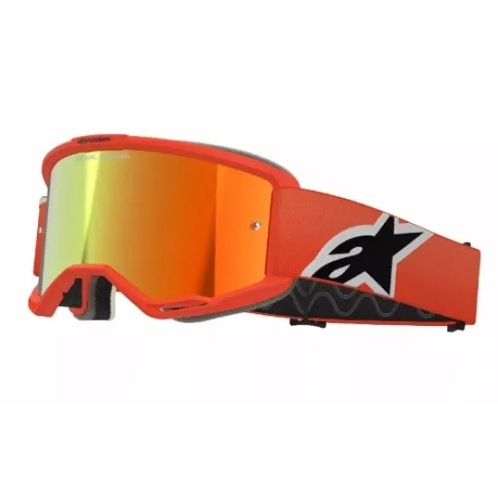 Мотокрос очила ALPINESTARS VISION 5 CORP ORANGE MIRROR-RED – Широко зрително поле и защита от замъгляване