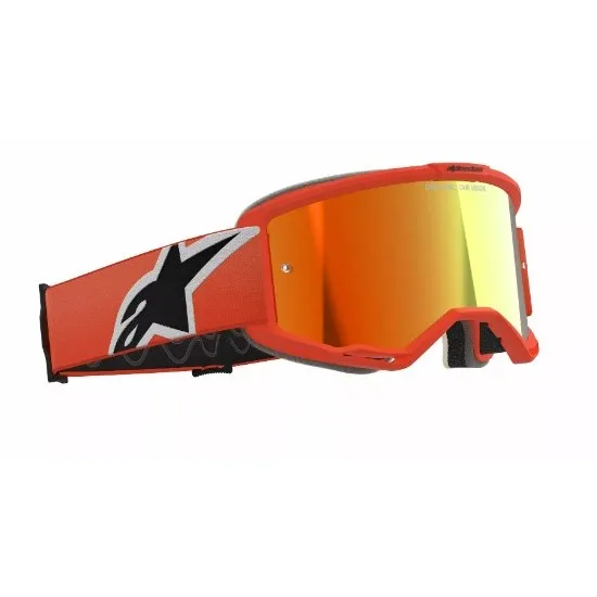 Мотокрос очила ALPINESTARS VISION 5 CORP ORANGE MIRROR-RED – Широко зрително поле и защита от замъгляване