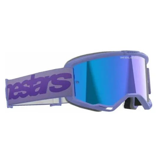 Мотокрос очила ALPINESTARS VISION 5 WORDMARK PRPL MIRROR-BL – Широко зрително поле и защита от замъгляване
