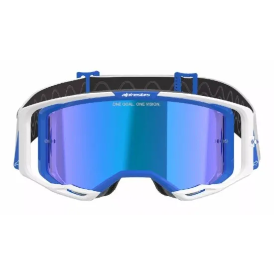 Мотокрос очила ALPINESTARS VISION 8 CORP BL/WT MIRROR-BLUE – Широко зрително поле и защита от замъгляване