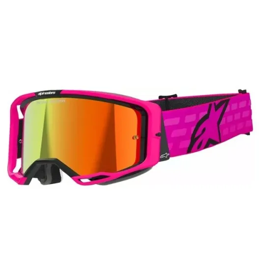 Мотокрос очила ALPINESTARS VISION 8 CORP PINK MIRROR-RED – Широко зрително поле и защита от замъгляване