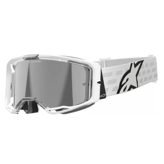 Мотокрос очила ALPINESTARS VISION 8 CORP WHT MIRROR-SILVER – Широко зрително поле и защита от замъгляване