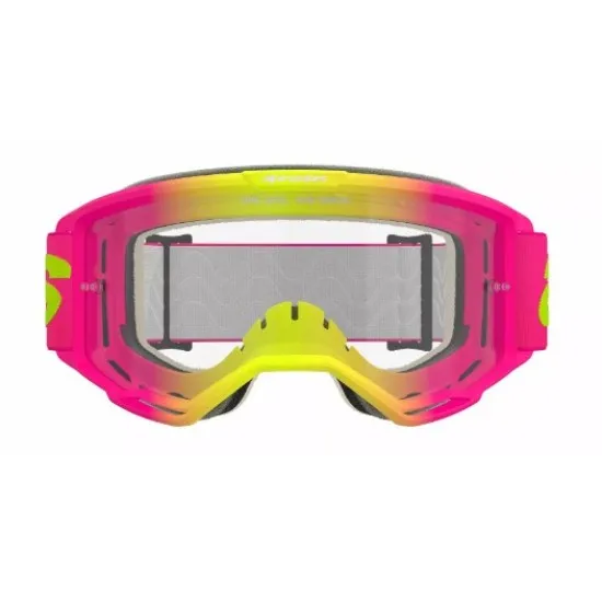 Мотокрос очила Alpinestars Vision 5 Wordmark Pink/Yellow Clear – с антипотна плака и RAM-AIR вентилация